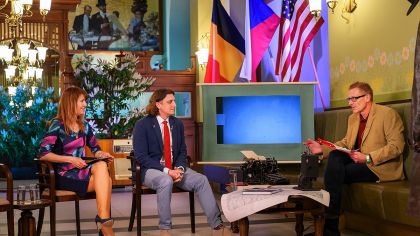 Američtí a&nbsp;belgičtí veteráni pozdravili Plzeňany při&nbsp;on-line spojení